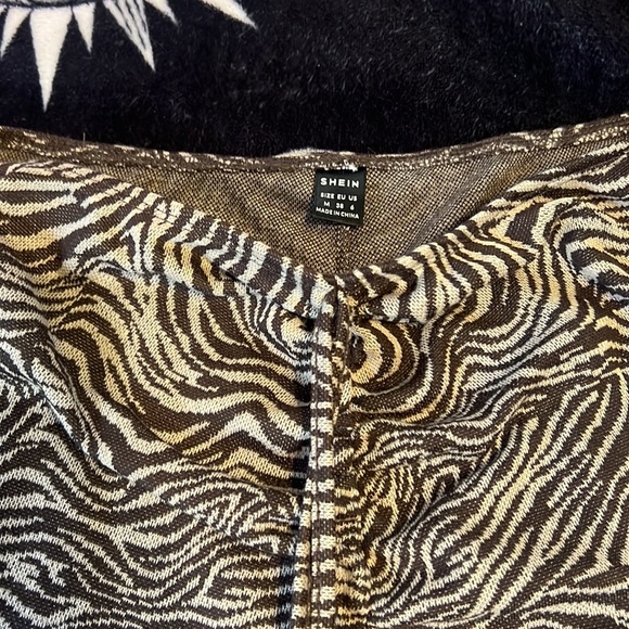 Shein Brown Zebra soft scrunch front pants NEVER WORN - Picture 3 of 3